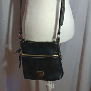 Dooney & Bourke Saffiano Letter Carrier crossbody black bag